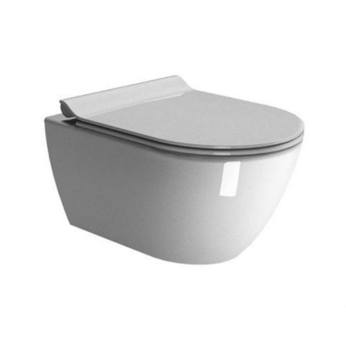 ΛΕΚΑΝΗ WC ΚΡΕΜΑΣΤΗ ΜΕ ΚΑΛΥΜΜΑ GSI PURA Swirl® 881500C White Glossy 55x36 cm