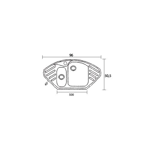 ΝΕΡΟΧΥΤΗΣ ΕΝΘΕΤΟΣ ΣΥΝΘΕΤΙΚΟΣ ΓΡΑΝΙΤΗ SANITEC Harmony 302 (96x51 cm) Metallic Space