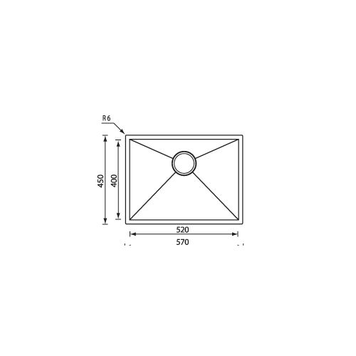 ΝΕΡΟΧΥΤΗΣ ΕΠΙΚΑΘΗΜΕΝΟΣ SANITEC FILO QUADRA CODE 11908 (52χ40) Σατινέ 57x45 cm