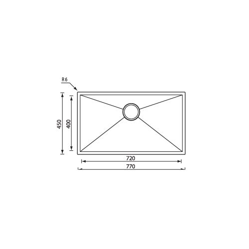 ΝΕΡΟΧΥΤΗΣ ΕΠΙΚΑΘΗΜΕΝΟΣ SANITEC FILO QUADRA CODE 11906 (77χ45) Σατινέ 77x45 cm