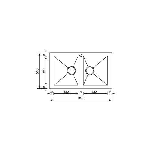 ΝΕΡΟΧΥΤΗΣ ΕΠΙΚΑΘΗΜΕΝΟΣ SANITEC PUNTO QUADRA CODE 10904 (86χ50 2V) Σατινέ 86x50 cm