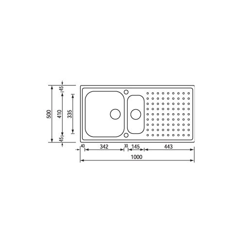 Νεροχύτης (100χ50) SANITEC CODE 11105 - Σατινέ 