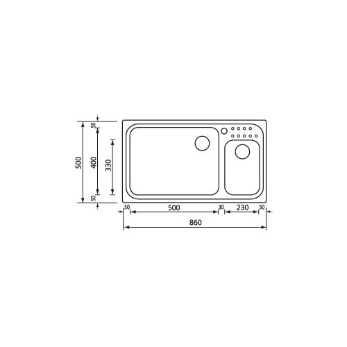 Νεροχύτης (86χ50) SANITEC CODE 11114 - Σατινέ 
