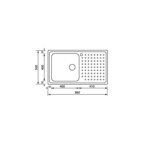 Νεροχύτης (86χ50) SANITEC CODE 11133 - Σατινέ 