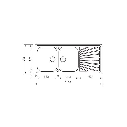 ΝΕΡΟΧΥΤΗΣ ΕΠΙΚΑΘΗΜΕΝΟΣ SANITEC COMETA CODE 11457 (116χ50 2VR) Σατινέ 116x50 cm