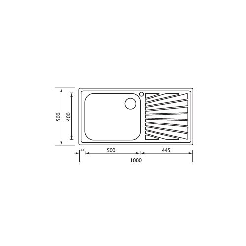 ΝΕΡΟΧΥΤΗΣ ΕΠΙΚΑΘΗΜΕΝΟΣ SANITEC COMETA CODE 11446 (100χ50 1VD 1VS) Σατινέ 100x50 cm Δεξής