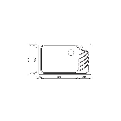 ΝΕΡΟΧΥΤΗΣ ΕΝΘΕΤΟΣ SANITEC EUREKA CODE 11753 (86x51 1VD 1VS ) Inox - Σατινέ 86x51 cm Αριστερός