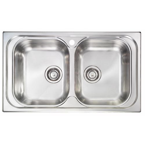 ΝΕΡΟΧΥΤΗΣ ΕΝΘΕΤΟΣ SANITEC Atlantic CODE 10594 (86x50 2V)  Inox - Σαγρέ  86x50 cm 