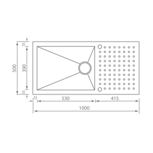 ΝΕΡΟΧΥΤΗΣ ΕΠΙΚΑΘΗΜΕΝΟΣ SANITEC PUNTO QUADRA CODE 10906 (100χ50 1V) Σατινέ 100x50 cm 