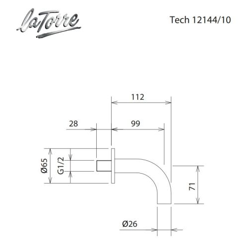 ΣΤΟΜΙΟ ΠΛΗΡΩΣΗΣ ΜΠΑΝΙΕΡΑΣ La Torre Tech 12144/10 Χρώμιο