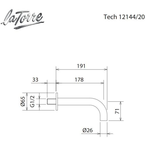 ΣΤΟΜΙΟ ΠΛΗΡΩΣΗΣ ΜΠΑΝΙΕΡΑΣ La Torre Tech 12144/20 Χρώμιο