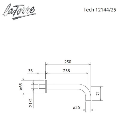 ΣΤΟΜΙΟ ΠΛΗΡΩΣΗΣ ΜΠΑΝΙΕΡΑΣ La Torre Tech 12144/25 Χρώμιο