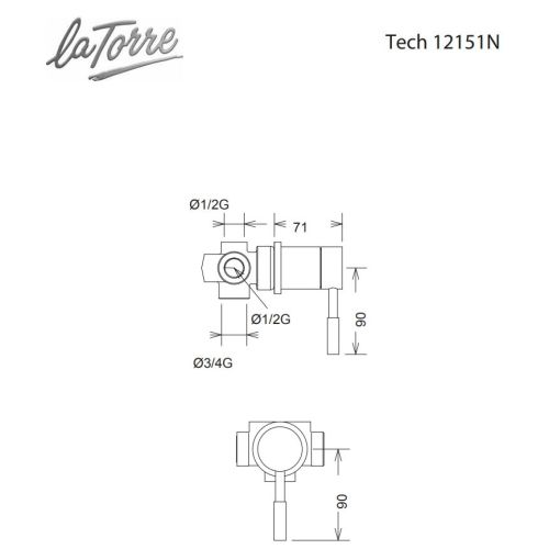 ΕΚΤΡΟΠΕΑΣ ΕΝΤΟΙΧΙΣΜΟΥ ΤΡΙΩΝ ΕΞΟΔΩΝ La Torre TECH 12151N Chrome