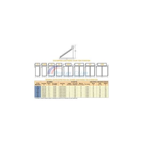 ΗΛΙΑΚΟΣ ΘΕΡΜΟΣΙΦΩΝΑΣ HELIOAKMI Megasun 160M Glass Επιλεκτικός Συλλέκτης Τιτανίου 2,10m² ΔΙΠΛΗΣ ΕΝΕΡΓΕΙΑΣ