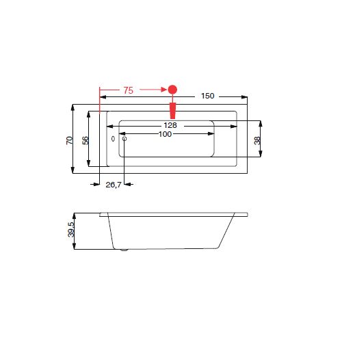 ΜΠΑΝΙΕΡΑ ΑΚΡΥΛΙΚΗ SIRENE CUBIC 150x70