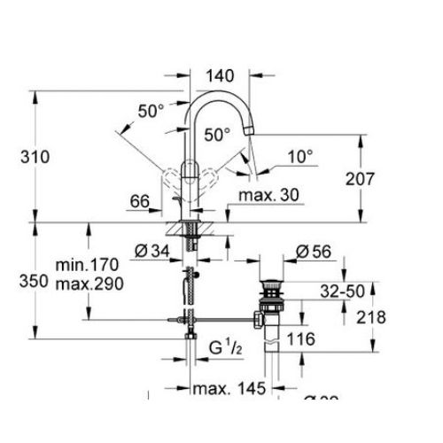 ΜΠΑΤΑΡΙΑ ΝΙΠΤΗΡΑ GROHE BauLoop 23091