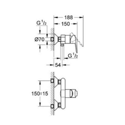 ΜΠΑΤΑΡΙΑ ΝΤΟΥΖΙΕΡΑΣ GROHE BAUEDGE 32821 