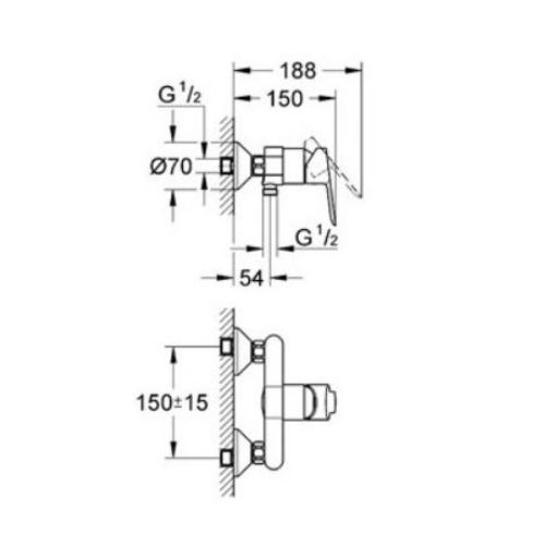 ΜΠΑΤΑΡΙΑ ΝΤΟΥΖΙΕΡΑΣ GROHE BauLoop 32816