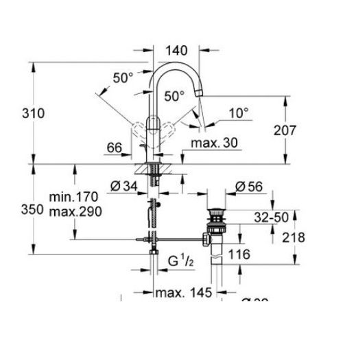 ΜΠΑΤΑΡΙΑ ΝΙΠΤΗΡΑ GROHE BauClassic 23095