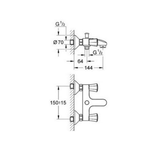  ΜΠΑΤΑΡΙΑ ΛΟΥΤΡΟΥ GROHE COSTA L 25450