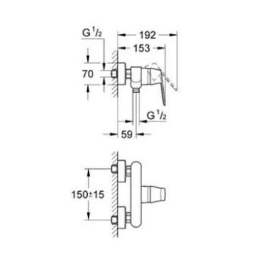 ΜΠΑΤΑΡΙΑ ΝΤΟΥΖΙΕΡΑΣ GROHE EUROSMART COSMOPOLITAN 32837 