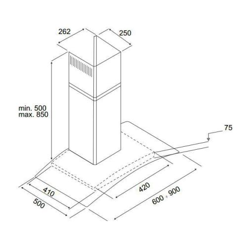 AIRTECH TREND 60CM - ΜΑΥΡΟ ΚΡΥΣΤΑΛΛΟ SECURIT - ΑΠΟΡΡΟΦΗΤΗΡΑΣ ΕΠΙΤΟΙΧΟΣ 