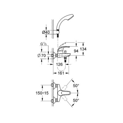 ΜΠΑΤΑΡΙΑ ΛΟΥΤΡΟΥ GROHE EUROSMART 33302 