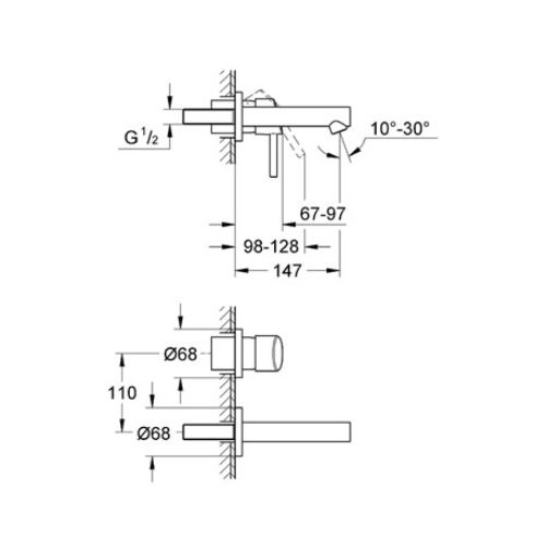 ΜΠΑΤΑΡΙΑ ΝΙΠΤΗΡΑ ΕΝΤΟΙΧΙΣΜΟΥ GROHE CONCETTO NEW 19575 