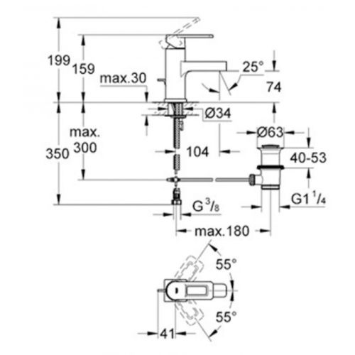 ΜΠΑΤΑΡΙΑ ΝΙΠΤΗΡΑ GROHE QUADRA 32631 