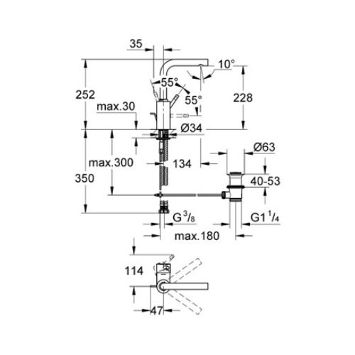 GROHE ESSENCE 32628 ΜΠΑΤΑΡΙΑ ΝΙΠΤΗΡΑ