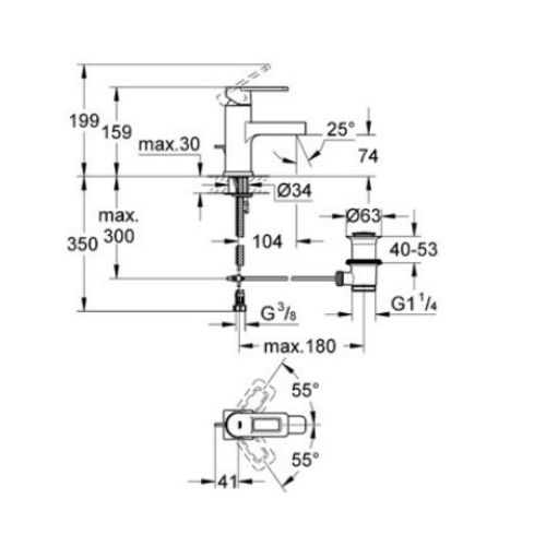 ΜΠΑΤΑΡΙΑ ΝΙΠΤΗΡΑ GROHE QUADRA PICCOLO 32632 