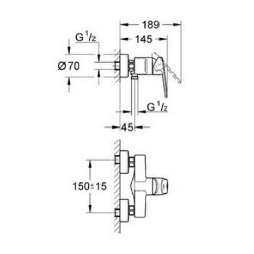  ΜΠΑΤΑΡΙΑ ΝΤΟΥΖΙΕΡΑΣ GROHE EUROPLUS 33577