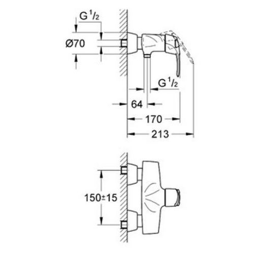 ΜΠΑΤΑΡΙΑ ΝΤΟΥΖΙΕΡΑΣ GROHE CHIARA 32307 