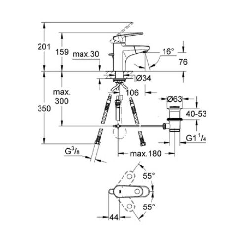 ΜΠΑΤΑΡΙΑ ΝΙΠΤΗΡΑ ΜΕ ΑΠΟΣΠΩΜΕΝΟ ΝΤΟΥΣ GROHE Europlus 33155 002