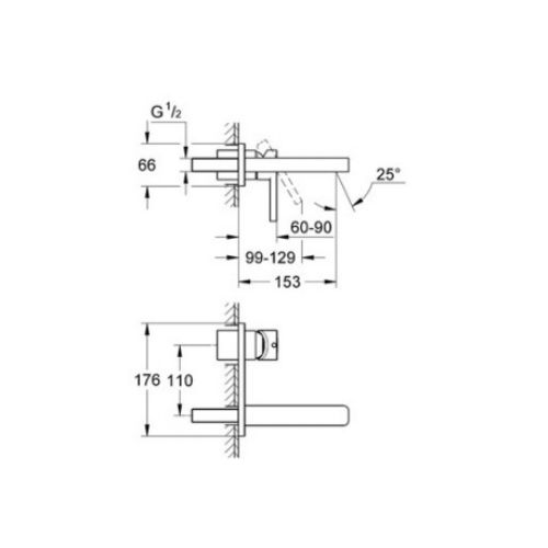 ΜΠΑΤΑΡΙΑ ΝΙΠΤΗΡΑ ΕΝΤΟΙΧΙΣΜΟΥ GROHE LINEARE 19409