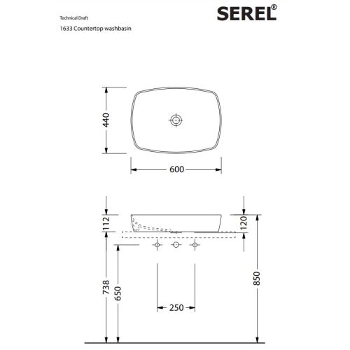 ΝΙΠΤΗΡΑΣ ΕΠΙΤΡΑΠΕΖΙΟΣ SEREL 1633-300 White 60 x 44 cm