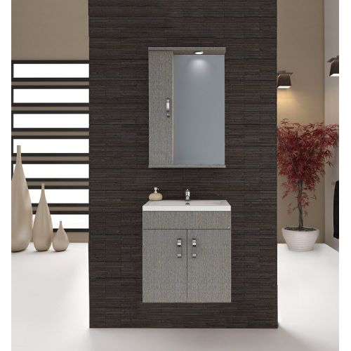 ΕΠΙΠΛΟ ΜΠΑΝΙΟΥ SET Drop MILITOS 50 Brown 2 ΚΑΘΡΕΠΤΗ ΜΕ ΕΡΜΑΡΙΟ