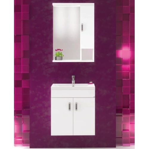 ΕΠΙΠΛΟ ΜΠΑΝΙΟΥ SET Drop MILITOS 50 White ΚΑΘΡΕΠΤΗ ΜΕ ΕΡΜΑΡΙΟ