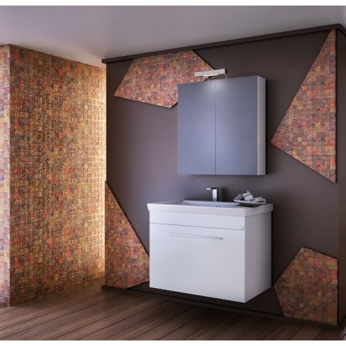 ΕΠΙΠΛΟ ΜΠΑΝΙΟΥ SET Drop STATUS 70 White 70cm ΜΕ ΚΑΘΡΕΠΤΗ ΕΡΜΑΡΙΟ ΚΑΙ ΦΩΤΙΣΤΙΚΟ