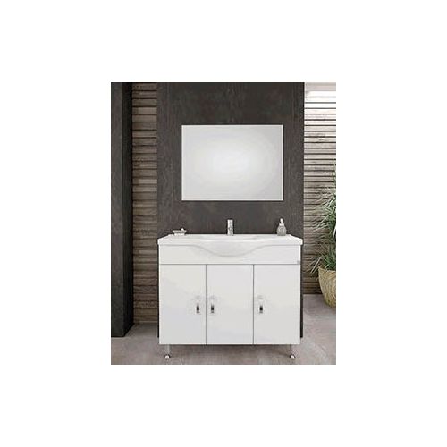 ΕΠΙΠΛΟ ΜΠΑΝΙΟΥ Drop ALBA 100 White 3 ΜΕ ΚΑΘΡΕΠΤΗ