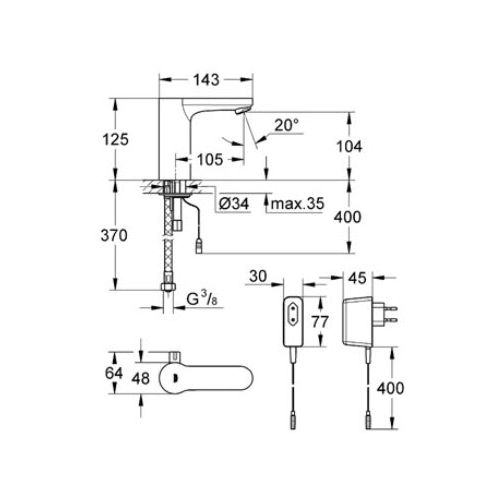 ΜΠΑΤΑΡΙΑ ΑΝΑΜΕΙΚΤΙΚΗ ΝΙΠΤΗΡΟΣ ΗΛΕΚΤΡΟΝΙΚΗ 6V GROHE EUROSMART COSMO E 36327 