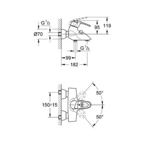 ΜΠΑΤΑΡΙΑ ΛΟΥΤΡΟΥ GROHE CHIARA 32306 
