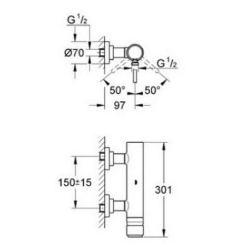 ΜΠΑΤΑΡΙΑ ΝΤΟΥΖΙΕΡΑΣ GROHE ATRIO ONE 32650 