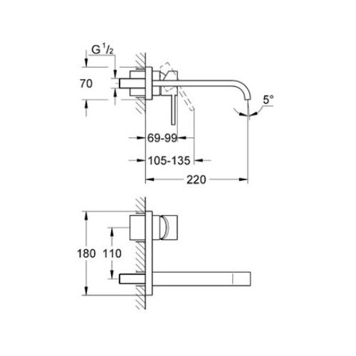 ΝΙΠΤΗΡΑ ΕΝΤΟΙΧΙΣΜΟΥ GROHE ALLURE 19386 ΜΠΑΤΑΡΙΑ 