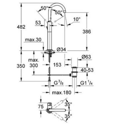 ΜΠΑΤΑΡΙΑ ΝΙΠΤΗΡΑ GROHE ATRIO ONE \'C\' 32647 