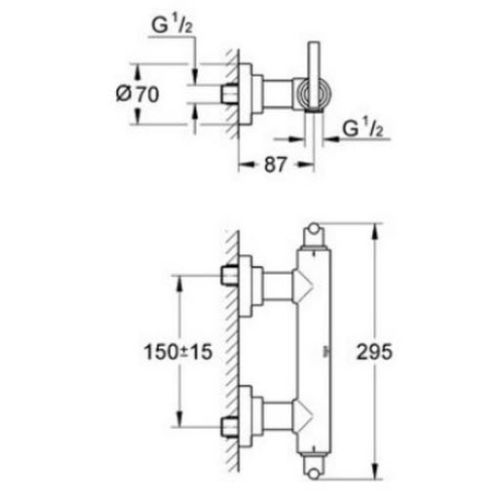 ΜΠΑΤΑΡΙΑ ΝΤΟΥΖΙΕΡΑΣ GROHE ATRIO CLASSIC JOTA 26004 