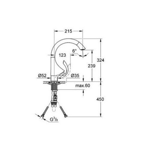 ΜΠΑΤΑΡΙΑ ΚΟΥΖΙΝΑΣ ΝΤΟΥΣ GROHE K4 33782 
