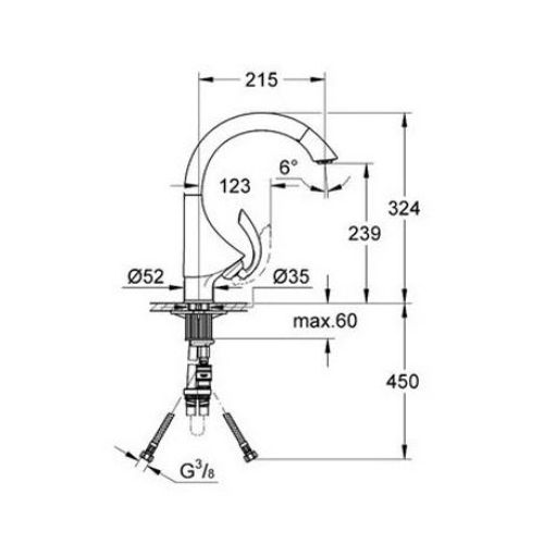 ΜΠΑΤΑΡΙΑ ΚΟΥΖΙΝΑΣ ΝΤΟΥΣ GROHE 33786 