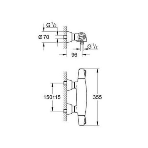 GROHE CHIARA 34071 ΜΠΑΤΑΡΙΑ ΝΤΟΥΖΙΕΡΑΣ ΘΕΡΜΟΣΤΑΤΙΚΗ