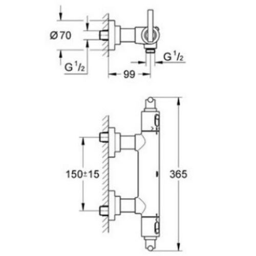 ΜΠΑΤΑΡΙΑ ΝΤΟΥΖΙΕΡΑΣ GROHE ATRIO CLASSIC JOTA 34011 